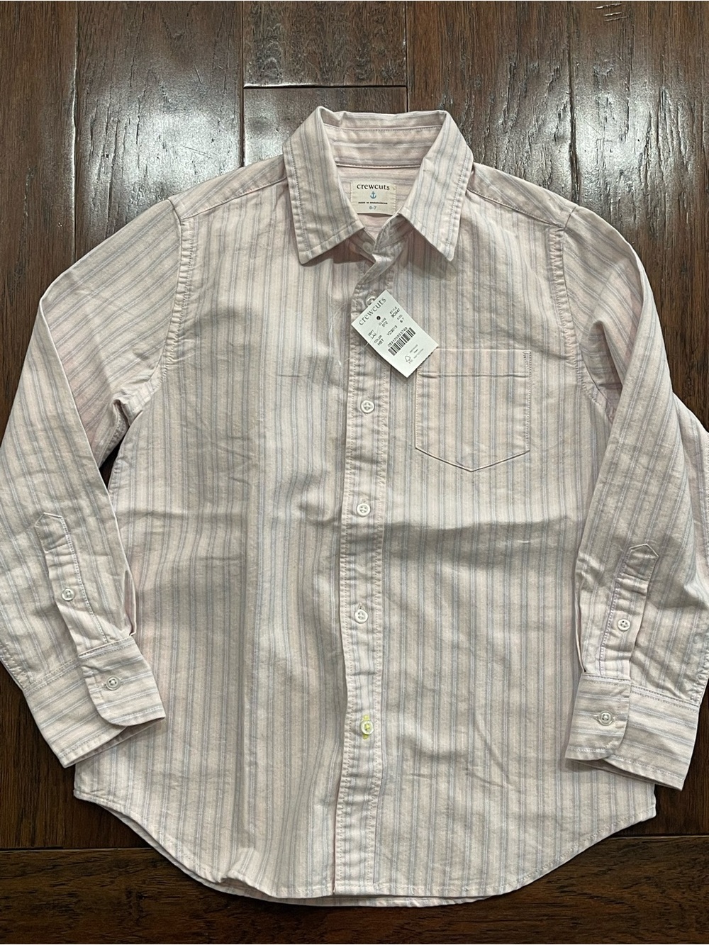 Crewcuts Light Pink & Blue Stripe Button-Down Shirt